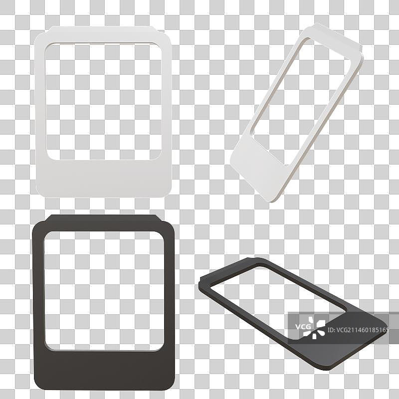 卡通3d黑白相片相框图片素材
