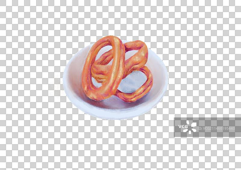 中华美食北京特色小吃焦圈写实风免抠图片素材