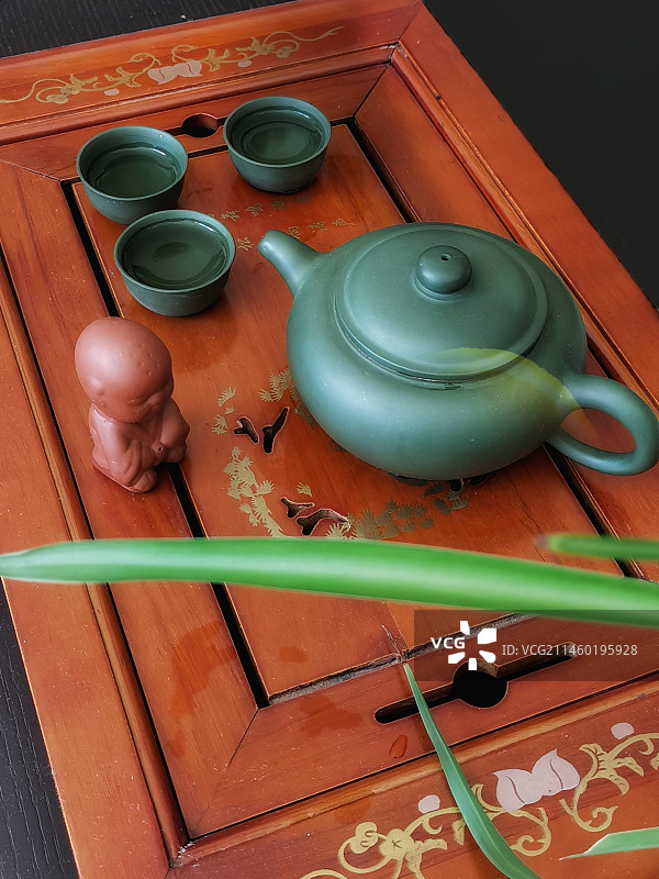 桌上的茶道图片素材