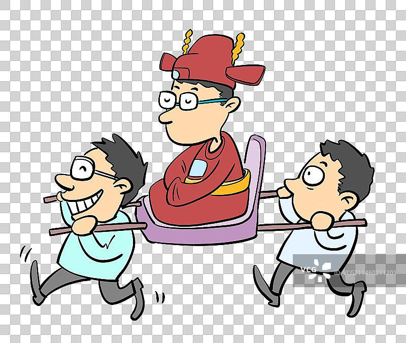 用轿子抬着高考状元图片素材