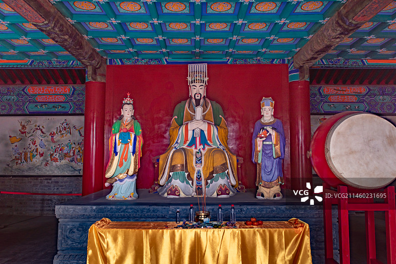 北京昌平大运河源头遗址公园都龙王庙龙王塑像图片素材