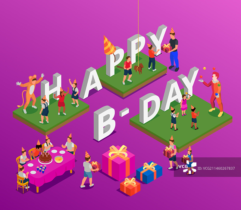 儿童生日派对组合图片素材