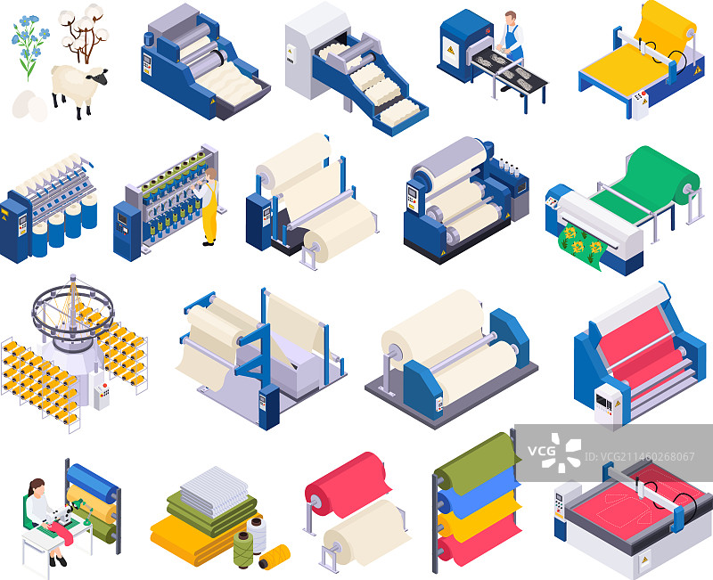 纺织工业图标合集图片素材