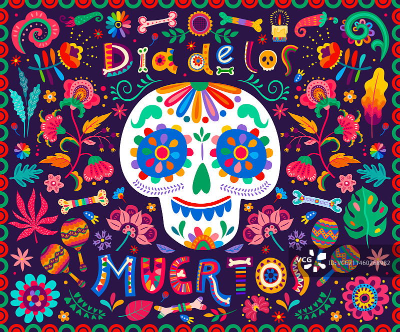 亡灵节或墨西哥亡灵节图片素材