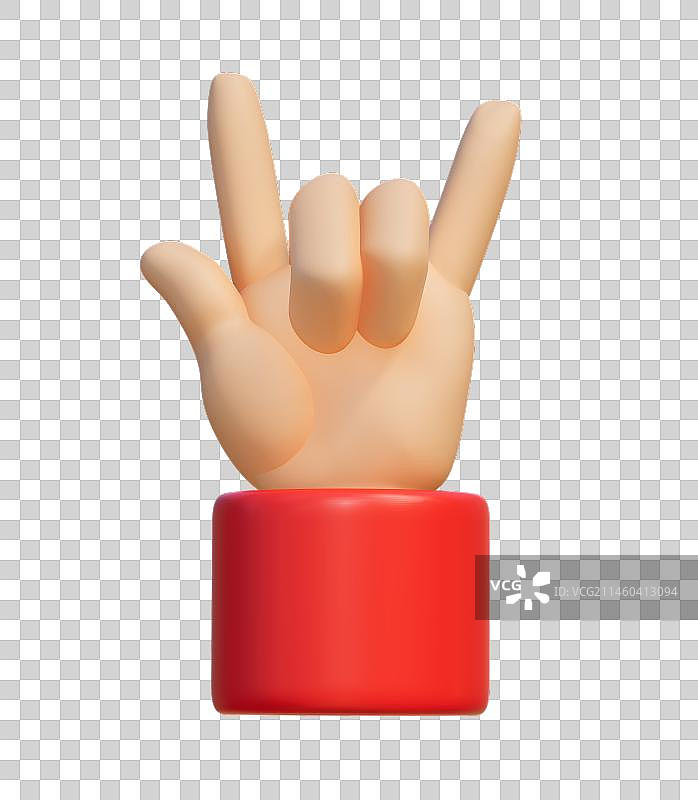 新年手势语3D插画元素图片素材