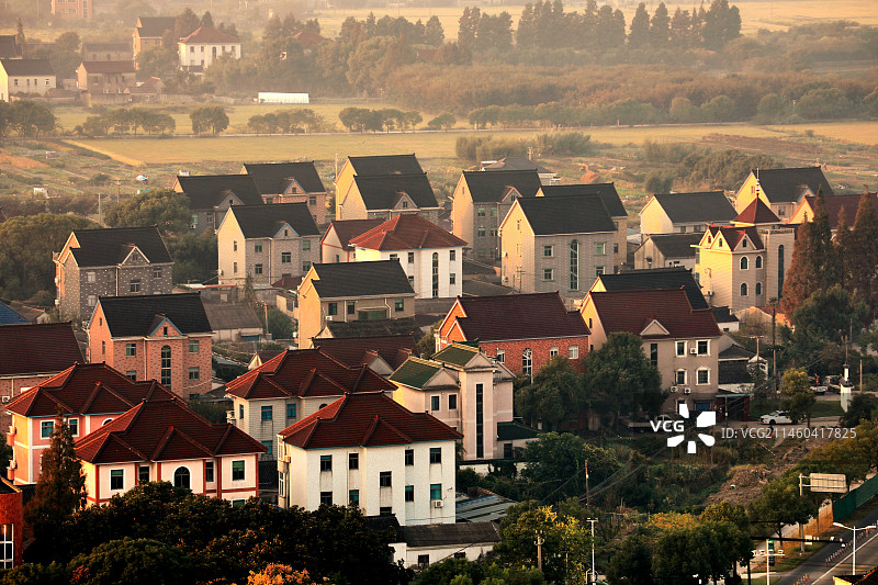 海盐县城晨曦图片素材