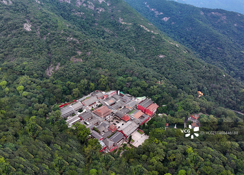 福建省福州市晋安区鼓山风景区涌泉寺航拍图片素材