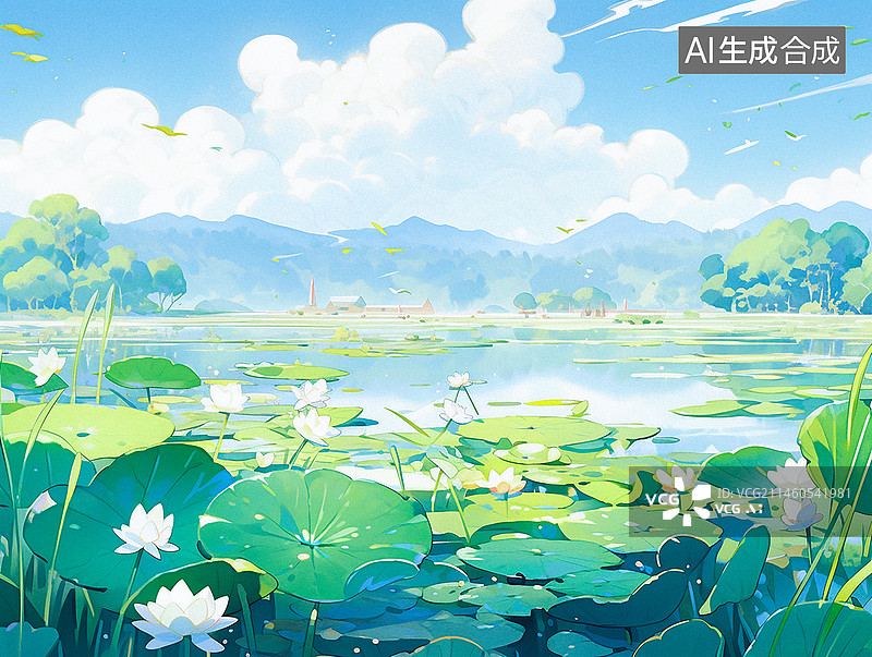 【AI数字艺术】二十四节气小暑插画图片素材