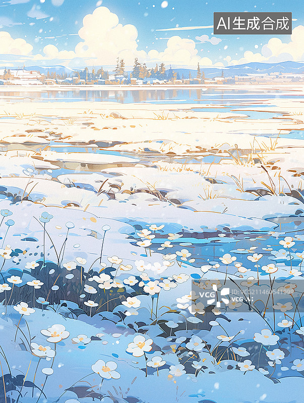 【AI数字艺术】二十四节气小雪插画图片素材