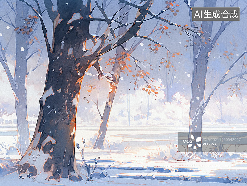 【AI数字艺术】二十四节气大寒插画图片素材