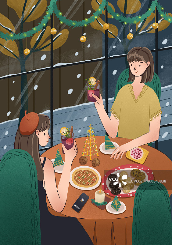 圣诞节朋友聚会图片素材