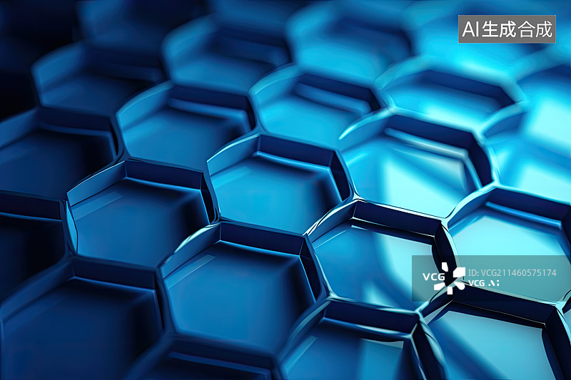 【AI数字艺术】石墨烯六边形分子结构图片素材
