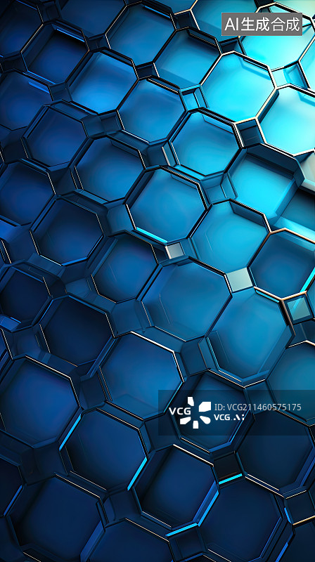 【AI数字艺术】石墨烯六边形分子结构图片素材