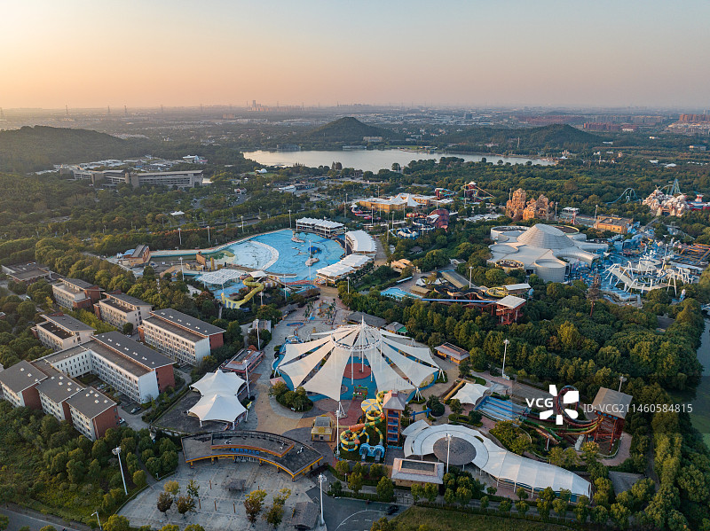 航拍上海欢乐谷图片素材