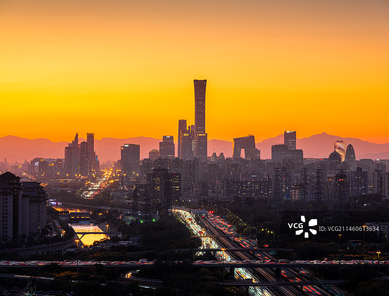北京国贸天际线图片素材