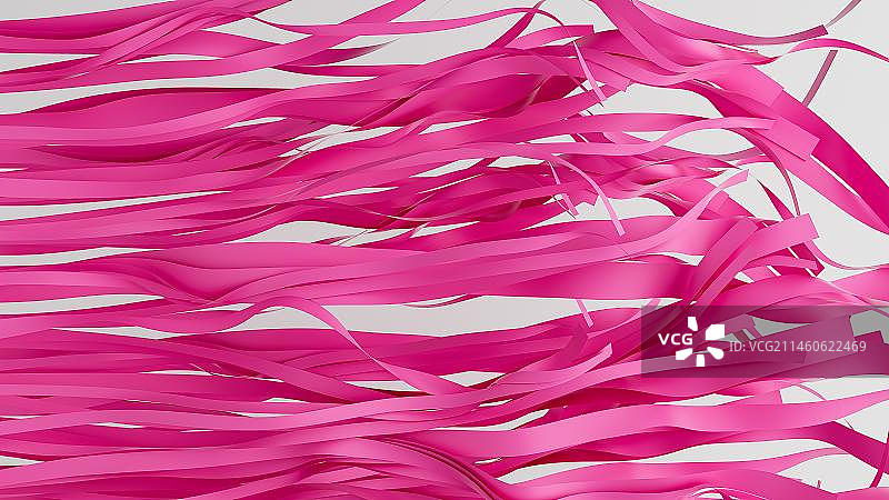 白色背景上粉红色丝带的特写镜头图片素材