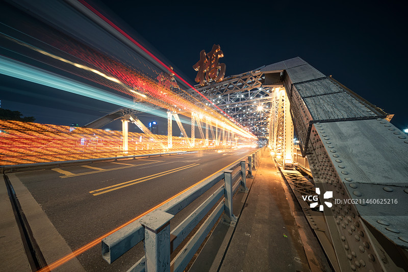 广州海珠桥夜景图片素材