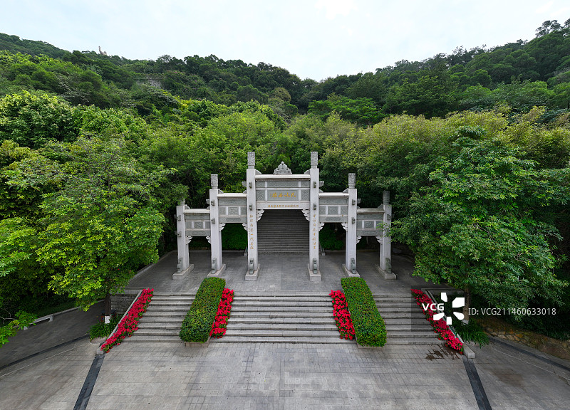福建省泉州市大坪山郑成功公园航拍图片素材