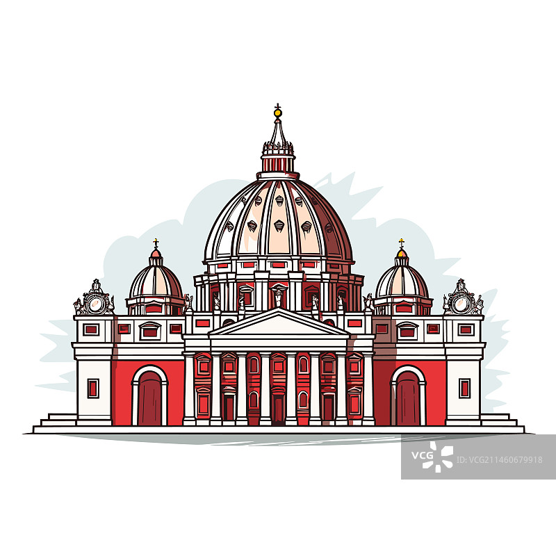 手绘圣彼得大教堂图片素材