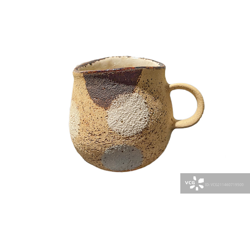 创意陶瓷波点杯子白底图图片素材