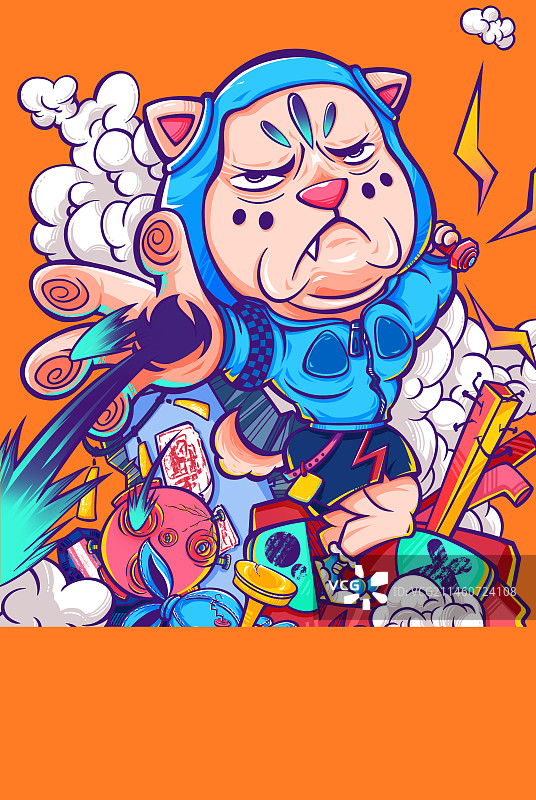 国潮插画之家宅平安图片素材