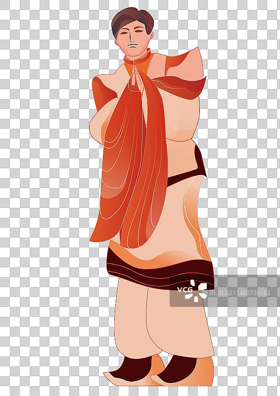 献哈达男子图片素材