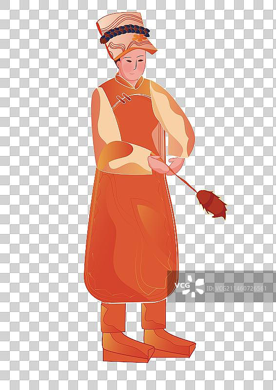 羌族点篝火女生图片素材