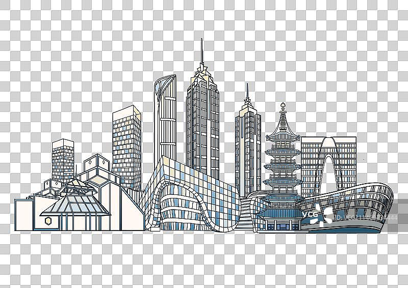 城市地标建筑群免抠素材苏州图片素材