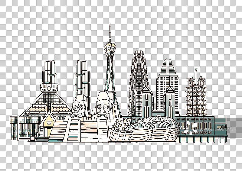 城市地标建筑群免抠素材郑州图片素材