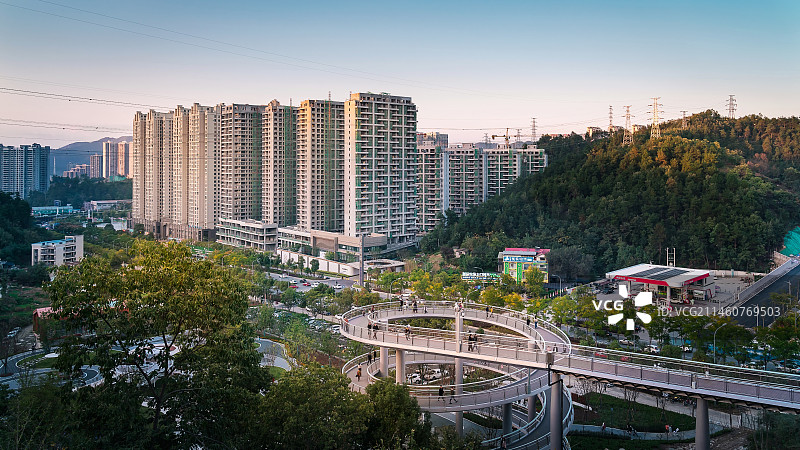 湖北省十堰市健康步道观景图片素材