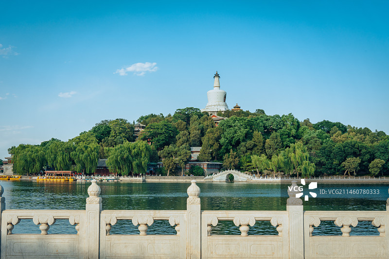 北京北海公园白塔图片素材