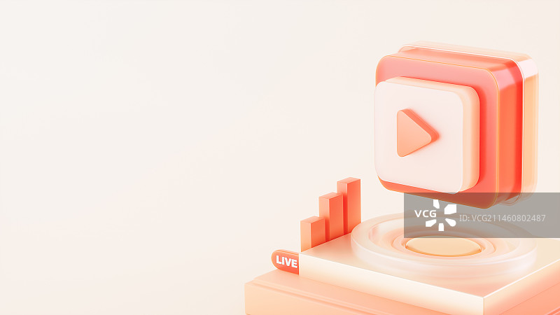 三维视觉元素-直播流量科技图片素材