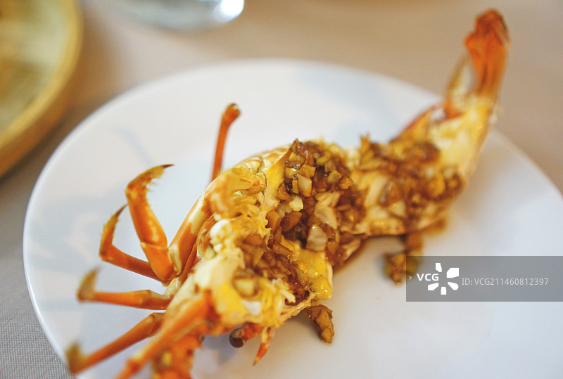 焗蒜龙虾。图片素材