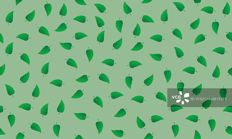 四方连续无缝的绿叶的矢量背景图片素材