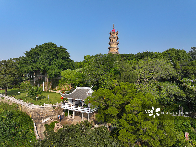 福建省福州市马尾区船政文化景区罗星塔公园航拍图片素材