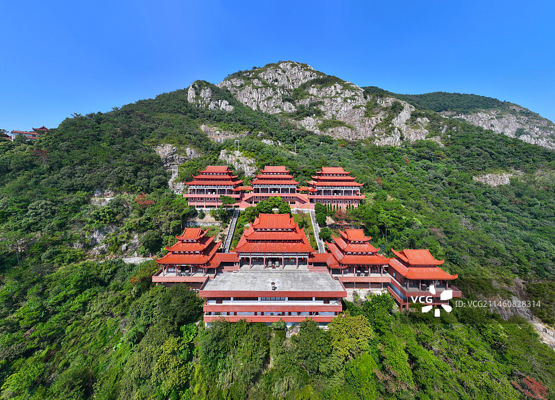 福建省福州市福清市石竹山风景旅游区航拍图片素材