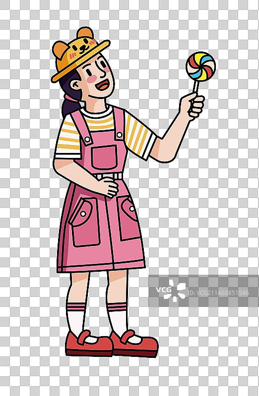 拿着棒棒糖的小女孩图片素材