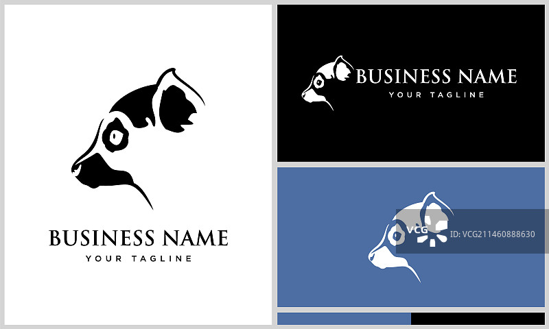 线条艺术狐猴头部标志图片素材