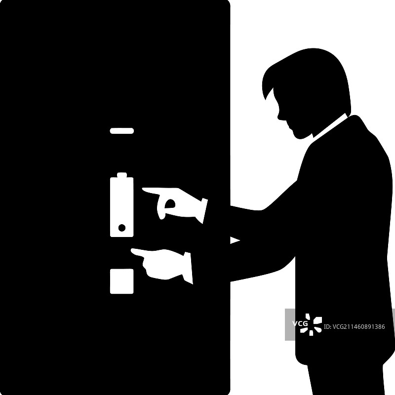 男子关闭保险丝盒图标图片素材