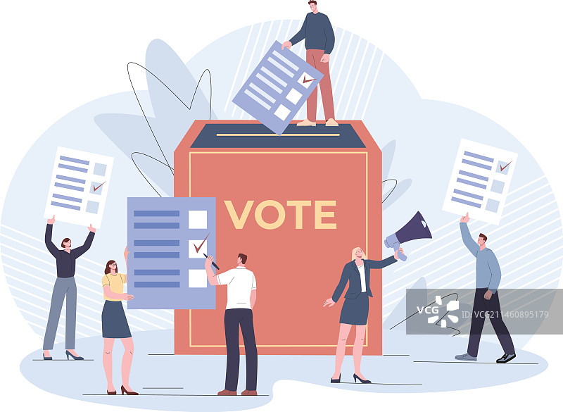 人们参与投票和选举系统图片素材