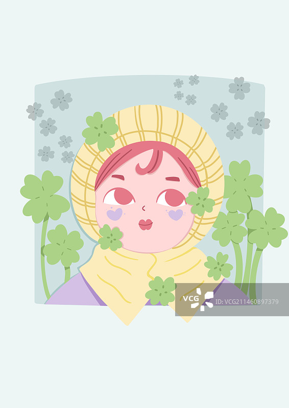 四叶草女孩图片素材
