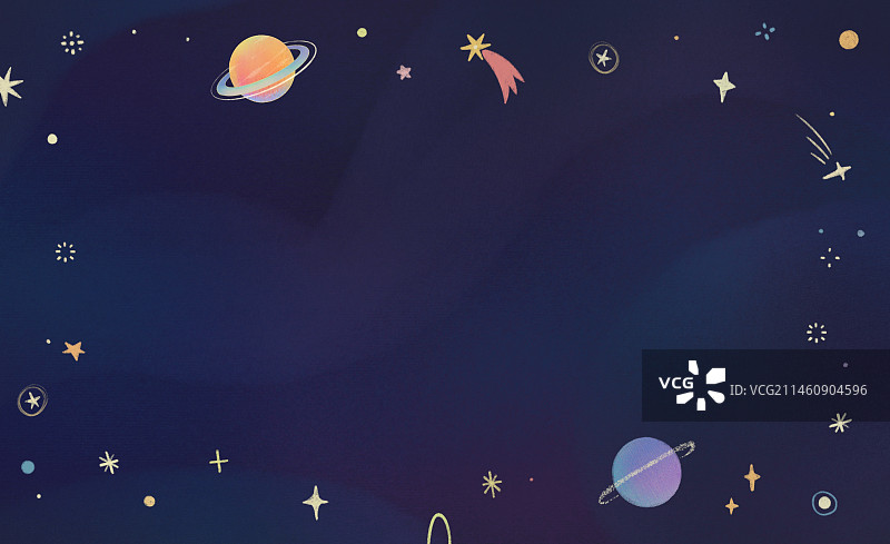 手绘航天航空星空夜空可爱背景图片素材