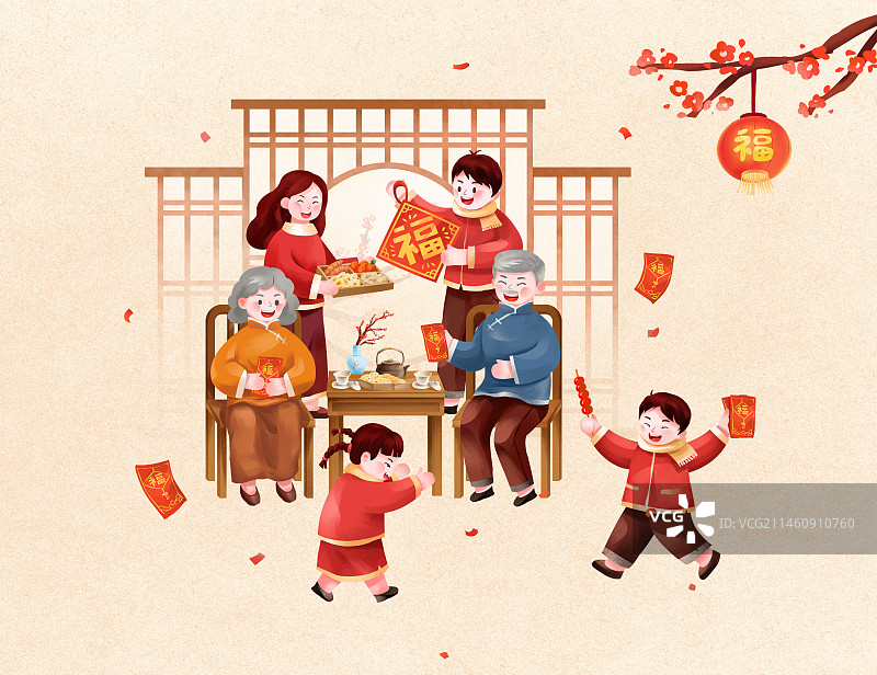 年俗之大年初一拜大年图片素材