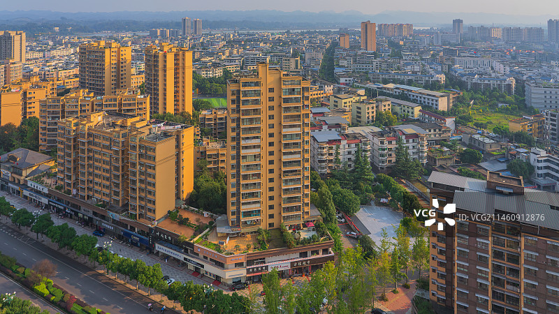 四川眉山青神县城城市天际线图片素材