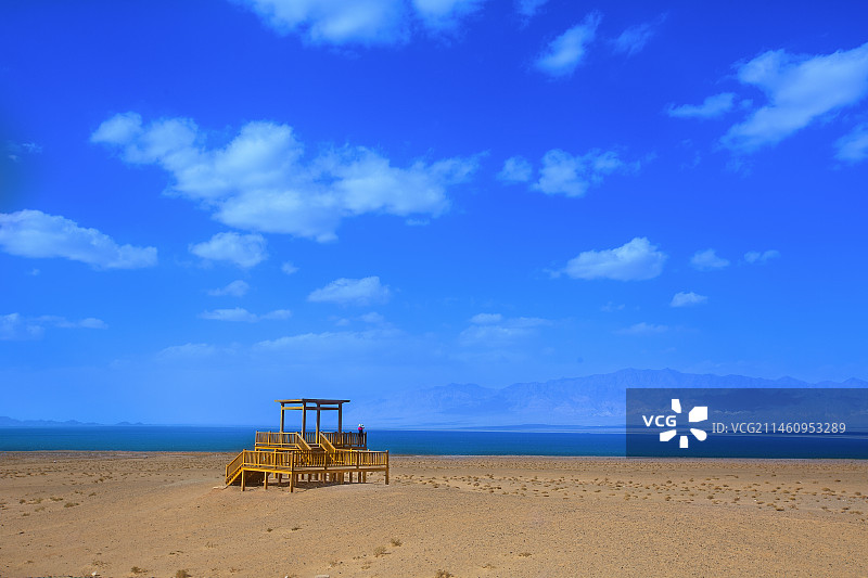 青海格尔木小柴旦湖图片素材