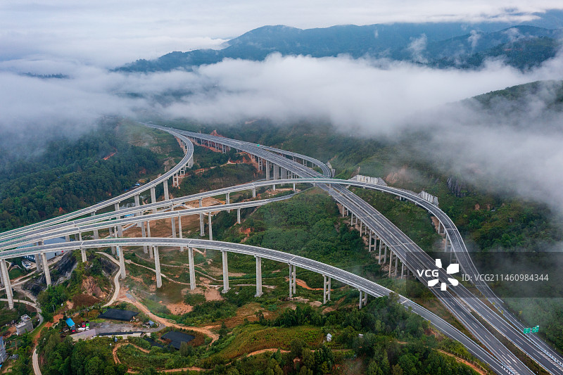 云南省临沧市临翔区城市风光和高速公路图片素材