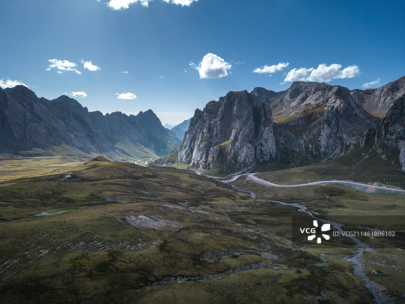 甘南藏族自治区江迭公路航拍风光图片素材