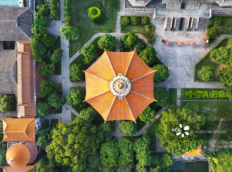 福建省福州市鼓楼区西禅古寺航拍图片素材