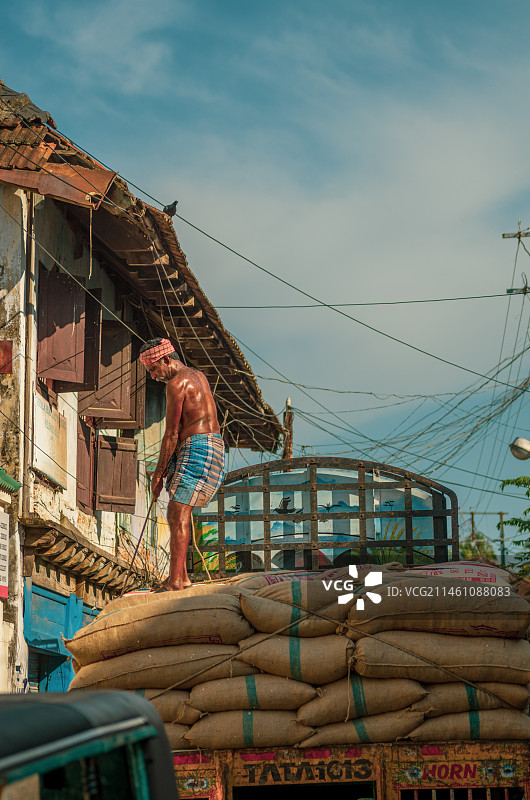 印度科钦搬运工图片素材