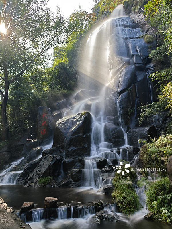 池州九华天池瀑布图片素材
